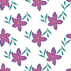 Elegant trendy vector ditsy floral seamless pattern design of beautiful abstract flowers and leaves. Foliage repeat texture background. Suitable for wallpaper, surface printing and textile