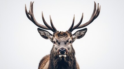 Close-up of a stag's regal head and antlers