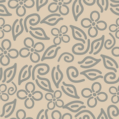Elegant trendy vector ditsy floral seamless pattern design of beautiful abstract flowers and leaves. Foliage repeat texture background. Suitable for wallpaper, surface printing and textile