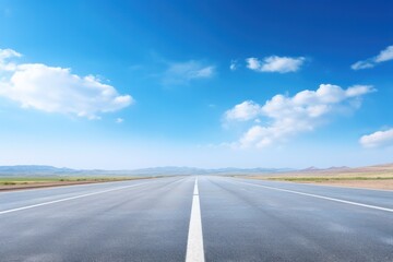 Naklejka premium freshly paved asphalt road stretching into the distance with a smooth surface