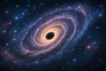 Fototapeta premium Galactic Whirlpool Revealing the Mysteries of a Black Hole in Deep Space