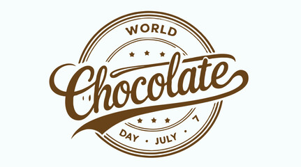 Fototapeta premium World chocolate day text stamp for chocolate day vector illustration 