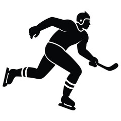 Fototapeta premium Hockey Player Skating Fast Down Ice