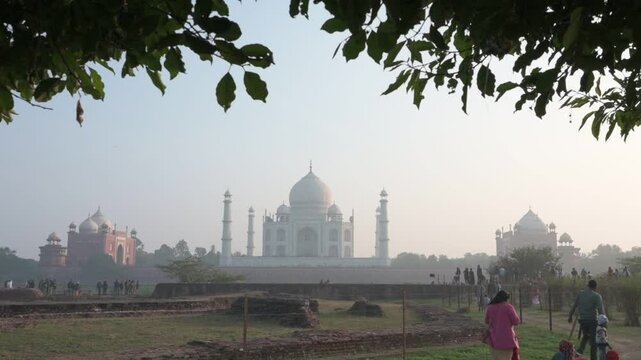 Agra , India - 1 January 2025 Taj Mahal Indian Monument UNESCO World Heritage Site Seven Wonders of the World at Agra  Uttar Pradesh  India Asia, South Asia