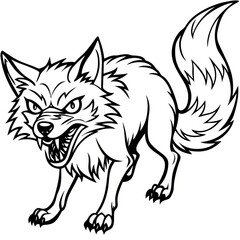 Obraz premium Cute Fox Line Art Illustration