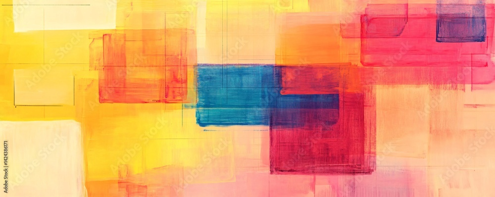 Poster Abstract background showing colorful brushstrokes creating dynamic composition