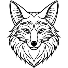 Fototapeta premium Cute Fox Line Art Illustration