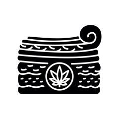 Hemp mattress fillers black flat icon for digital and print projects