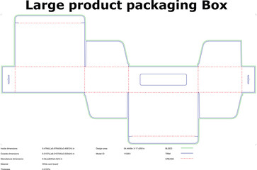 Detailed Packaging Box Template Blueprint for Product Design and Manufacturing