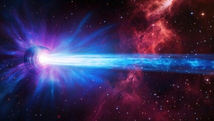 Colorful cosmic display of swirling gases and energy in the universe during a vibrant astronomical event