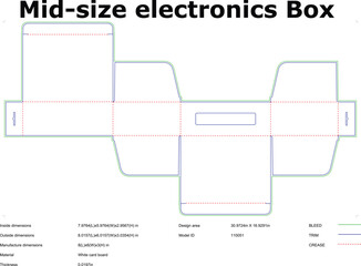 Technical Blueprint Template for Electronics Product Packaging Box Design