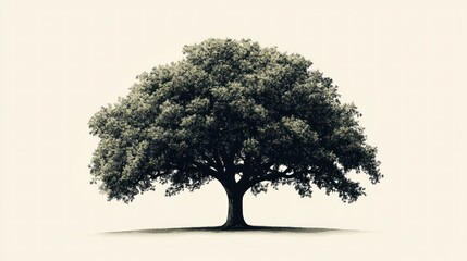 Fototapeta premium Majestic tree against a plain background