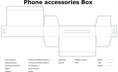 Detailed Diecut Template for Smartphone Accessory Packaging Box Design Layout