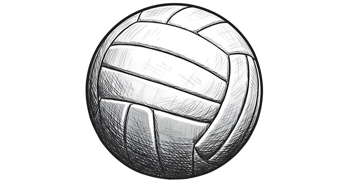 Volleyball Illustration Ball Drawing Isolated on White
