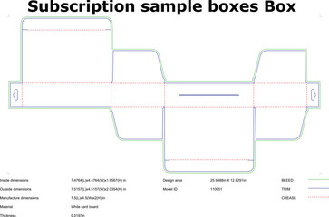 Detailed Packaging Template for Subscription Box Design and Manufacturing Processes