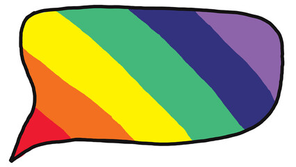 Lgbt rainbow color bubble speech on transparent background..