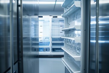 Indoor refrigerator repair by professional maintenance technician