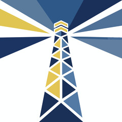 Geometric Lighthouse Illustration