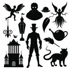 Silhouette Collection of Fantasy Characters and Objects