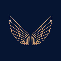 Metallic Wings Vector Graphic