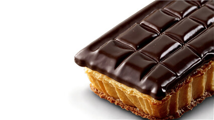 Elegant Chocolate-Filled Croissant with Crispy Layers, Transparent PNG

