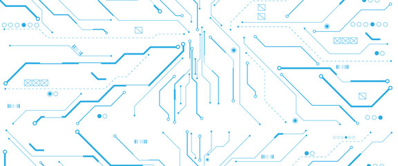 Vectors White and blue Abstract geometric dots and lines connection circuit concept. Hi tech digital connect, communication, High technology concept.