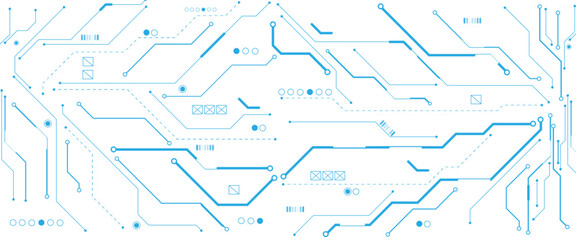 Vectors White and blue Abstract geometric dots and lines connection circuit concept. Hi tech digital connect, communication, High technology concept.