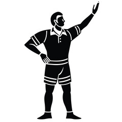 Referee Signaling a Rugby Try