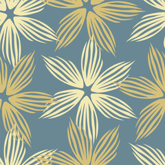 Elegant trendy vector ditsy floral seamless pattern design of beautiful abstract flowers and leaves. Foliage repeat texture background. Suitable for wallpaper, surface printing and textile