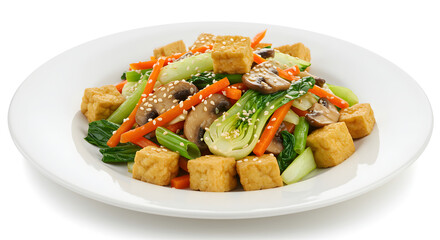 Delicious Asian Tofu Stir-Fry With Bok Choy And Sesame Seeds