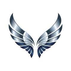 Metallic Wings Vector Graphic