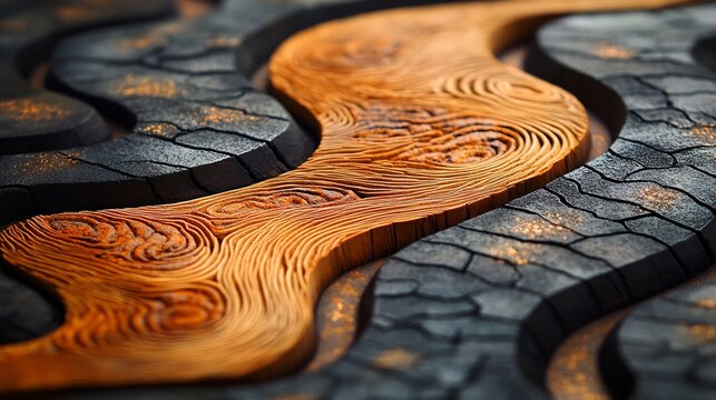 Close up of a sgraffito pottery tile captured using macro photography The intricate etched patterns are in sharp focus with a blurred architectural background adding depth to the image