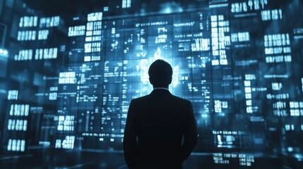 Calendar on the virtual screen interface, Businessman manages time for effective work, Highlight appointment reminders and meeting agenda on the calendar. Time management concept. Actions plans.