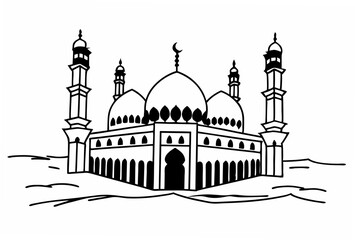 silhouette of mosque