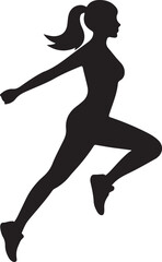Silhouette of a person in motion, athletic runner profile