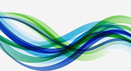 Fototapeta premium Elegant flowing blue green wave abstract design soft gradient vibrant hues dynamic curves