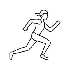 outline of running with white background