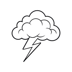 outline of thunderstorm with white background