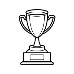 outline of trophy with white background