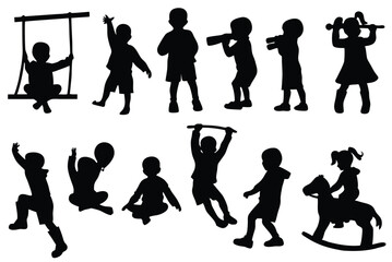 Playful Children Silhouettes Collection