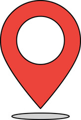 Location pin icon red map marker vector design for navigation and geolocation applications