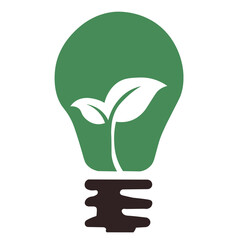  bulb icon with plant