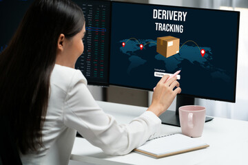 Delivery tracking system for e-commerce and brisk online business to timely goods transportation...