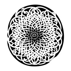 Abstract Black and White Geometric Floral Design