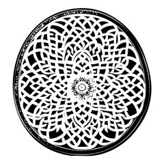 Intricate Black and White Ornamental Mandala Design