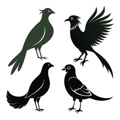  set of Weave – bird shilhotee vector with white background
