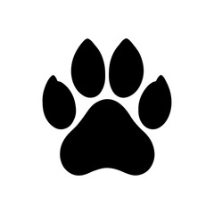 Cheetah footprint silhouette vector flat design.