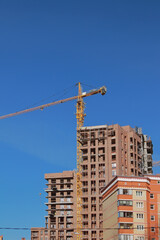 Construction of new house in residential area. Kazan, Russia