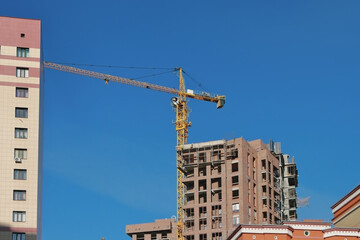 New building in residential area. Kazan, Russia