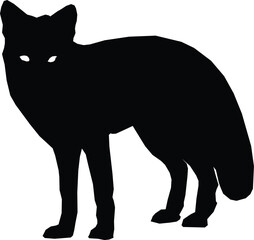 Fox Silhouette with Sharp Features, Ideal for Wildlife and Forest-Themed Designs